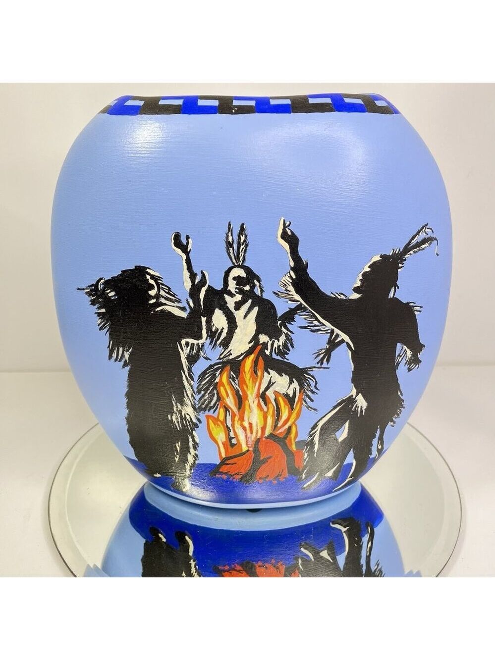 Decorative Ceramic Hand Painted Vase Native American Pottery Signed